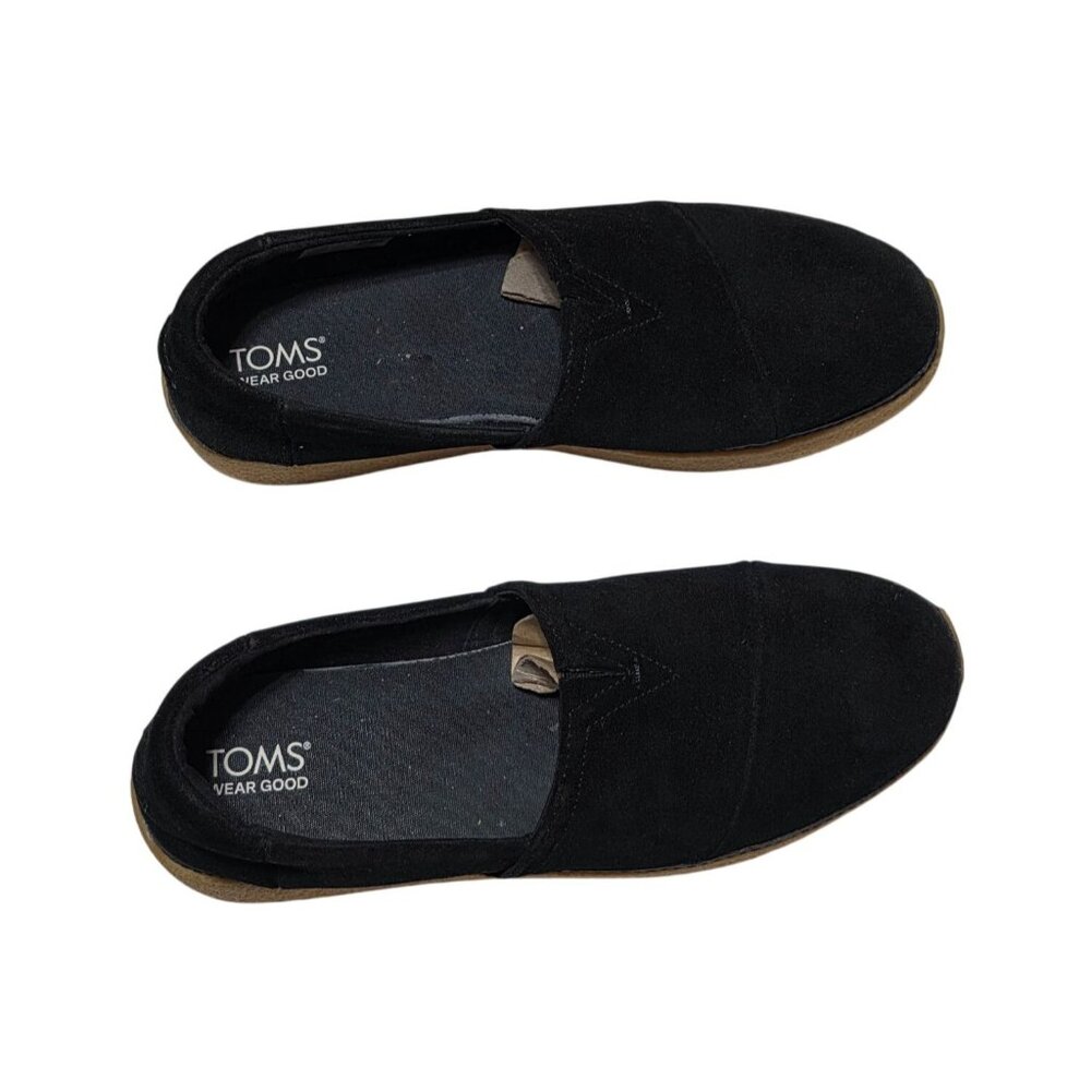 TOMS Women's Black Suede Slip-On Shoes With Gum Sole (SKU#3096) - Picture 11 of 12